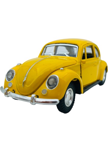 Popit Toys Metal Model Araba Kapıları Açılır Kapanır Çek Bırak Hareket Edebilen Klasik Vosvos Vw Beetle Sarı