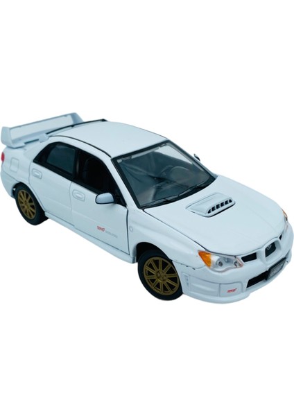 Popit Toys Subaru Impreza Wrx Stı Die-Cast Subaru Lisanslı 1,24 Koleksiyonluk Model Araba Süspansiyonlu Beyaz