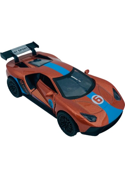 Popit Toys Metal Model Araba Kapıları Aç Kapa Çek Bırak Hareket Eden  Araç Kamuflaj Ford Gt Bronz Mavi Çizgi