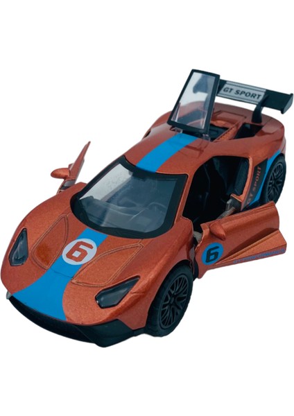 Popit Toys Metal Model Araba Kapıları Aç Kapa Çek Bırak Hareket Eden  Araç Kamuflaj Ford Gt Bronz Mavi Çizgi