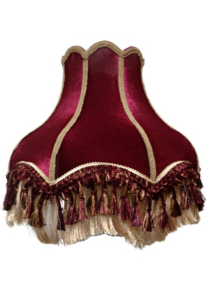 Bordo Vintage Lambader Kadife Kumaş Kaplama Ahşap Gold Kaplama Ayak LM0122