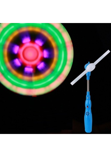 Flashing Light Up LED Spinning Renkli LED Işıklı Dönen Ufo Pervane Sesli Işıklı Mavi Değirmen Işık