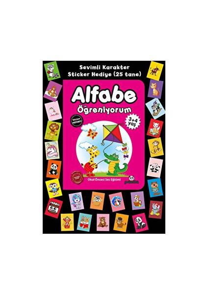 Stickerlı 3+4 Yaş Alfabe Öğreniyorum - Afife Çoruk