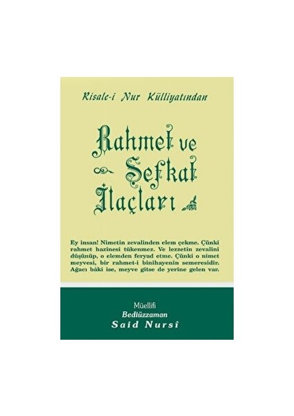 Rahmet ve Şefkat Ilaçları Normal Boy - Bediüzzaman Said Nursi