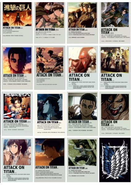 Attack On Titan Tasarım Duvar Kağıdı Poster Set 30