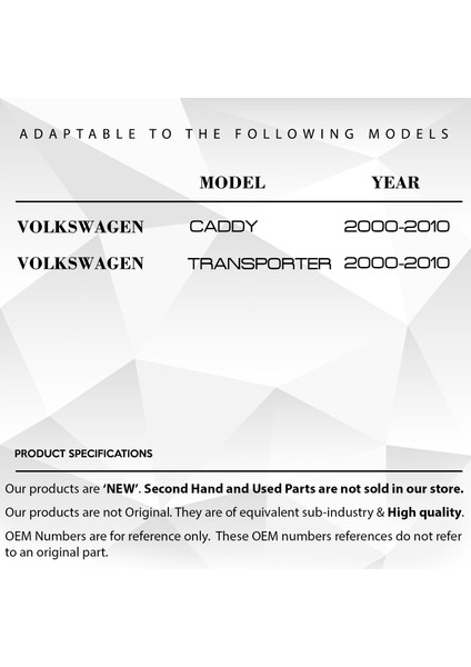 DNC Auto Part Vw Caddy Transporter T5 Için 2000-2010 Sürgülü Kapı Kilit Dişli