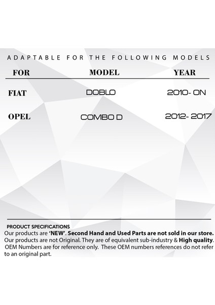 Alpha Auto Part Fiat Doblo, Combo D Için Ayna Sinyali Beyaz Sağ-Sol Set