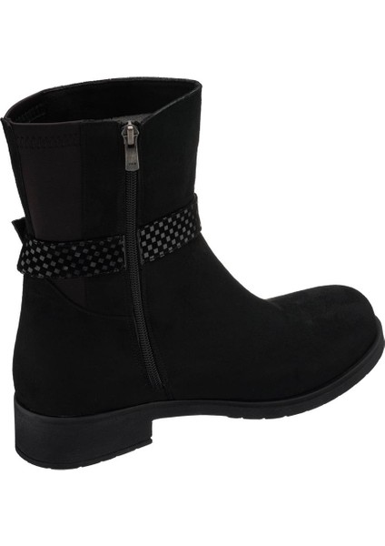 LTF78 Siyah Süet Kadın Bot Rahat Geniş Kalıp modelleri