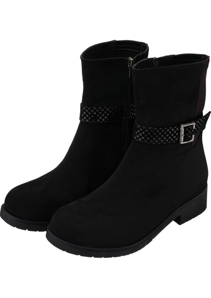 LTF78 Siyah Süet Kadın Bot Rahat Geniş Kalıp fırsatları