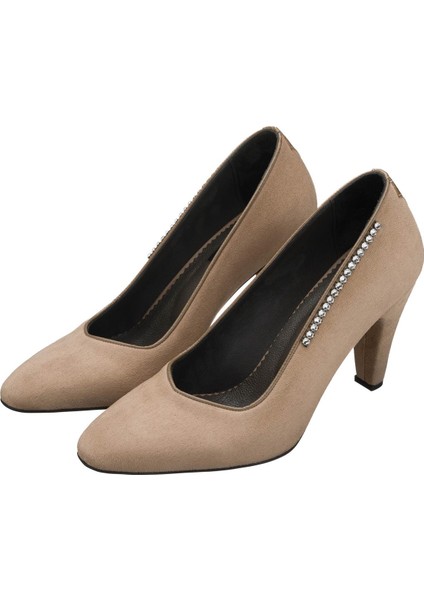 AYS7986 Bej Nubuk Topuklu Özel Seri Kadın Stiletto modelleri