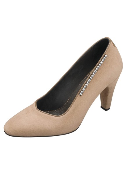 AYS7986 Bej Nubuk Topuklu Özel Seri Kadın Stiletto