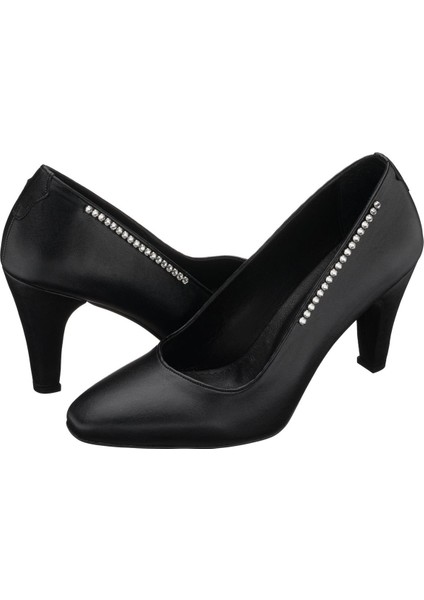 AYS7986 Siyah Deri Topuklu Özel Seri Kadın Stiletto modelleri