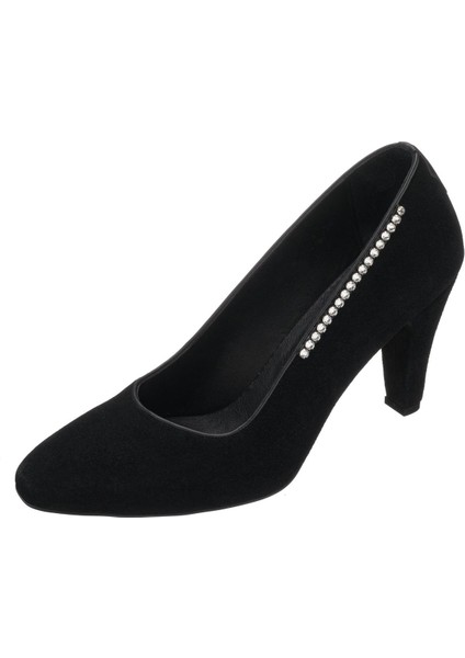 AYS7986 Siyah Süet Topuklu Özel Seri Kadın Stiletto