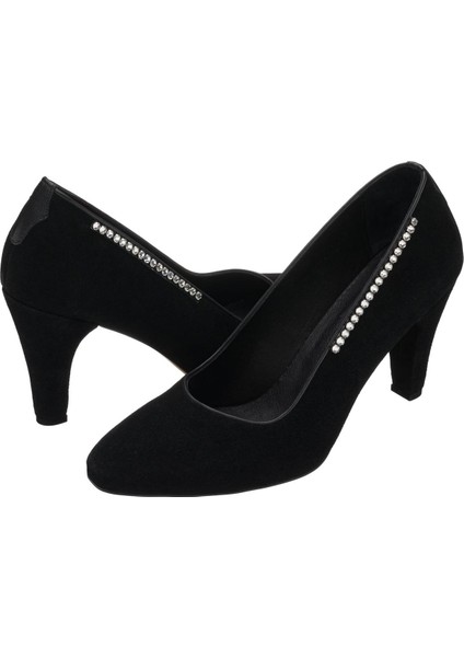 AYS7986 Siyah Süet Topuklu Özel Seri Kadın Stiletto fırsatları