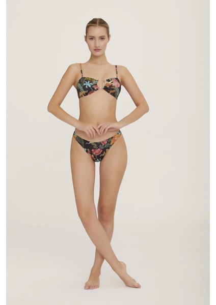 3540L Kadın Çiçek Desenli Bikini Takım