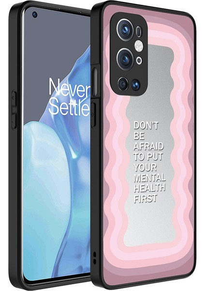 - One Plus 9 Pro - Kılıf Aynalı Desenli Kamera Korumalı Parlak Mirror Kapak - Ayna - T26842