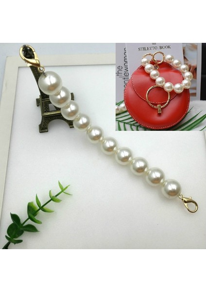 Vurgulu Inci Çanta Aksesuar Kulp Dekorasyonu Beyaz (Yurt Dışından)