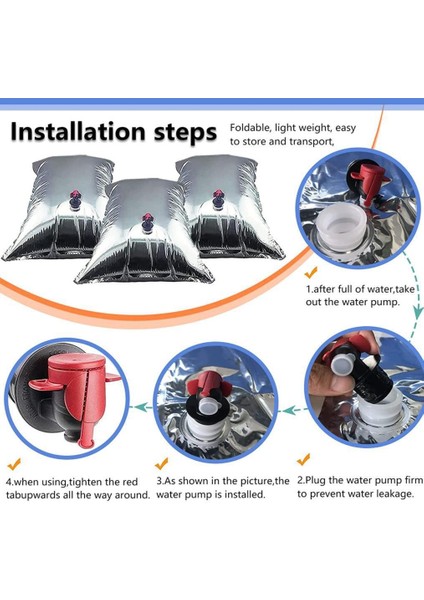 2 Adet Açık Hava Acil Su Torbası Içecek Çantası, Boyut: 10L Gümüş (Yurt Dışından) fırsatları