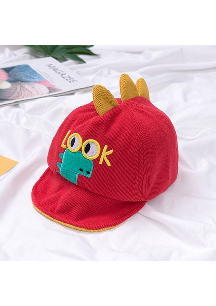 Küçük Dinozor Çocuk Şapkaları, Boyut: 48CM Ayarlanabilir Kırmızı (Yurt Dışından)
