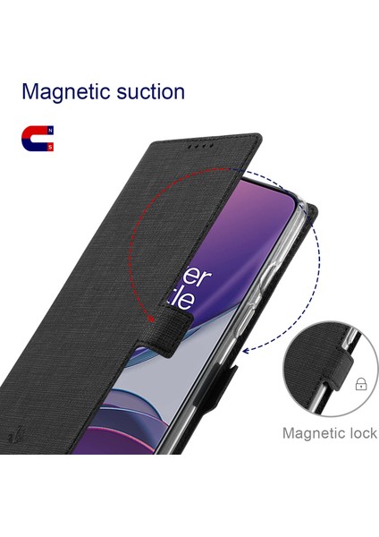 Oneplus Nord 2 5g Için K Serisi Manyetik Toka Pu Kılıf Siyah (Yurt Dışından) modelleri