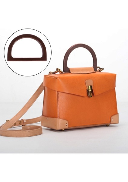 6 Adet D-Şekilli Ahşap Saplı Çanta Aksesuarları Kahverengi (Yurt Dışından) indirimleri