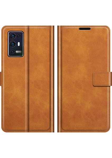 Zte Axon 30 Pro Retro Buzağı Deri Kılıfı Sarı (Yurt Dışından)