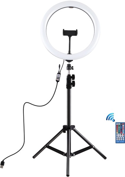 11.8 Inç 30 cm Rgbw Işık + 1.1m Tripod Dağı (Siyah) (Yurt Dışından)