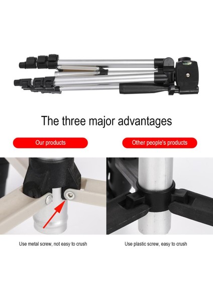 4 Bölüm Katlanır Bacaklar Alüminyum Alaşım Tripod Montaj (Black) (Yurt Dışından)