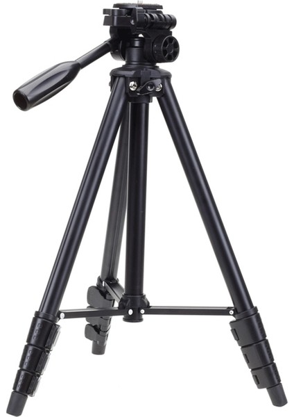 VCT-681 138CM 4 Bölüm Katlanır Alüminyum Tripod Standı (Siyah) (Yurt Dışından)