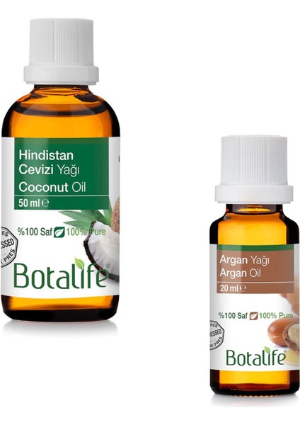 50 ml Hindistan Cevizi Yağı ve 20 ml Argan Yağı Seti