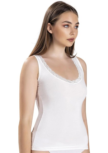 Kadın Modal Dantelli V Yaka Geniş Askılı Atlet 617 - 3 Adet fiyatları