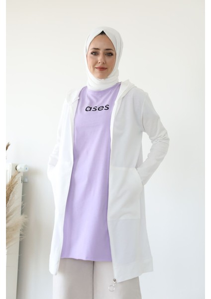 Ases Baskı Detay T-Shirt-Lila