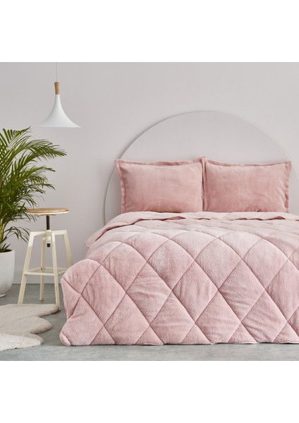 Cornelia Sherpa Çift Kişilik Comfort Set Pudra