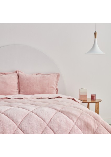 Cornelia Sherpa Çift Kişilik Comfort Set Pudra