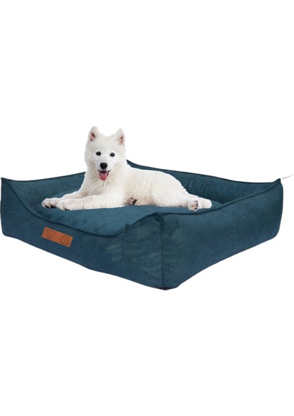 Kedi Yatağı- Köpek Yatağı-Orta Irk Köpek Yatağı-Büyük Irk Köpek Yatağı-Silinebilir-Tamamı Fermuarlı (Lacivert,medium)
