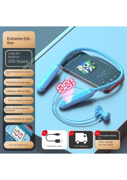 Dijital Ekran 5.2 ile Bluetooth Kulaklık Asılı Boyun (Yurt Dışından)