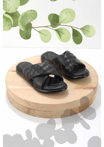 Siyah Leather Kadın Terlik K04357065003