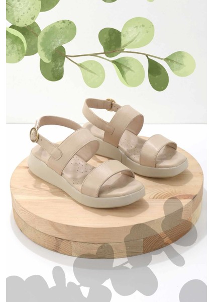 Bej Leather Kadın Sandalet K05357010003