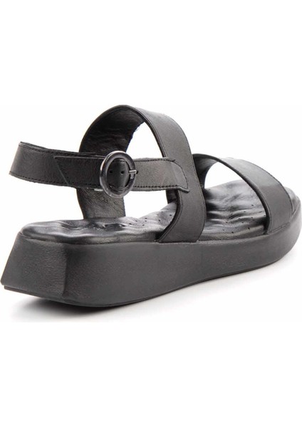 Siyah Leather Kadın Sandalet K05357010003 fırsatları