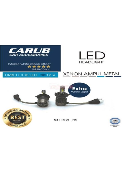 BR0411401-LEDLİ Zenon Far Ampulü Turbo 12V C.o.b H4