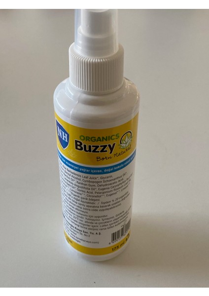 Buzzy Body Spray Bebek ve Çocuklar Için 175ML Doğal Sprey (Sivrisinek & Haşere Kovucu)