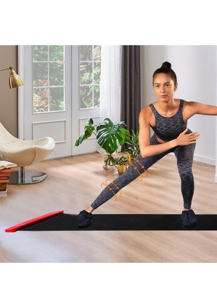 Egzersiz Yoga Kayma Mat Denge Eğitimi Fitness Buz Hokeyi Siyah 180MX50CM (Yurt Dışından)