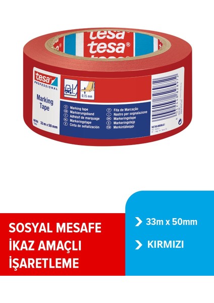 60760 33M X 50Mm Kırmızı Yer İşaretleme Bandı