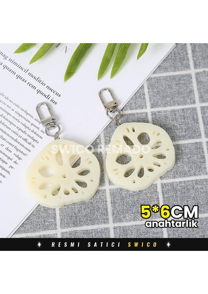 Yaratıcı Lotus Kök Dilimleri Modeli Anahtarlık 2 Adet (Yurt Dışından)