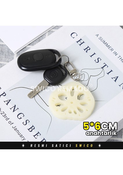 Yaratıcı Lotus Kök Dilimleri Modeli Anahtarlık 2 Adet (Yurt Dışından)