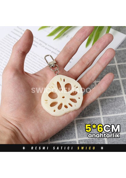 Yaratıcı Lotus Kök Dilimleri Modeli Anahtarlık 2 Adet (Yurt Dışından)