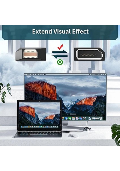 Güven Sitem Mini Display Port To Display Port 1.2 Erkek-Dişi Dönüştürücü Adaptör Soket Tipi