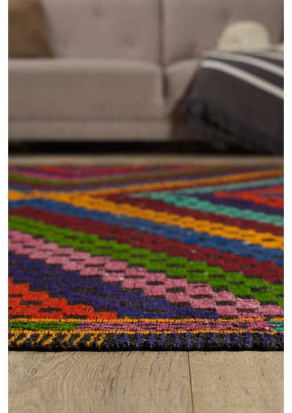 Antik Kilim - Cecim Etnik Desenli El Dokuması Hav Vermez Kilim E0538