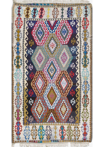 Antik Kilim - Anadolu Etnik Desenli El Dokuması Kilim E0528