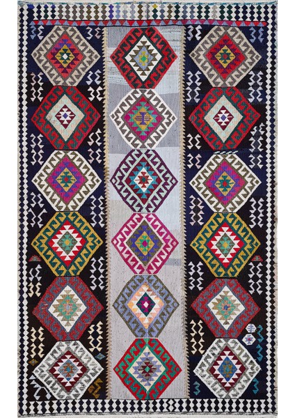 Antik Kilim - Anadolu Etnik Desenli El Dokuması Kilim E0532